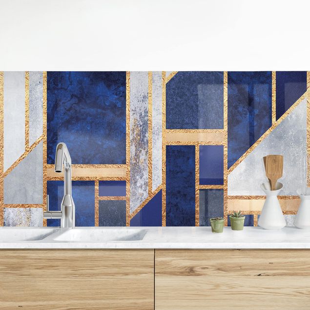 Wanddeko Küche Geometrische Formen mit Gold