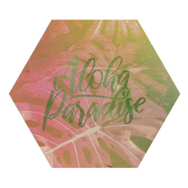 Wandbild Holz Rainbow - Aloha Paradise