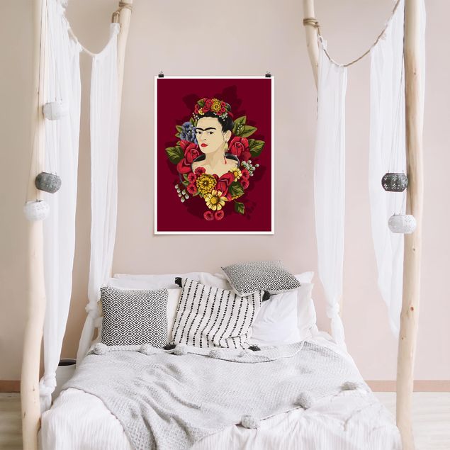 Poster Blumen Frida Kahlo - Rosen