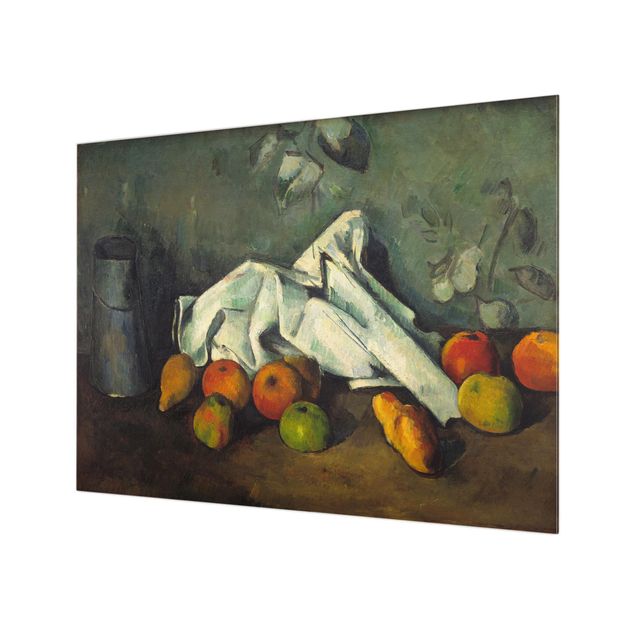Küchenspiegel Glas Paul Cézanne - Milchkanne und Äpfel