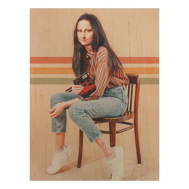 Holzbilder Vintage Retro Mona Lisa