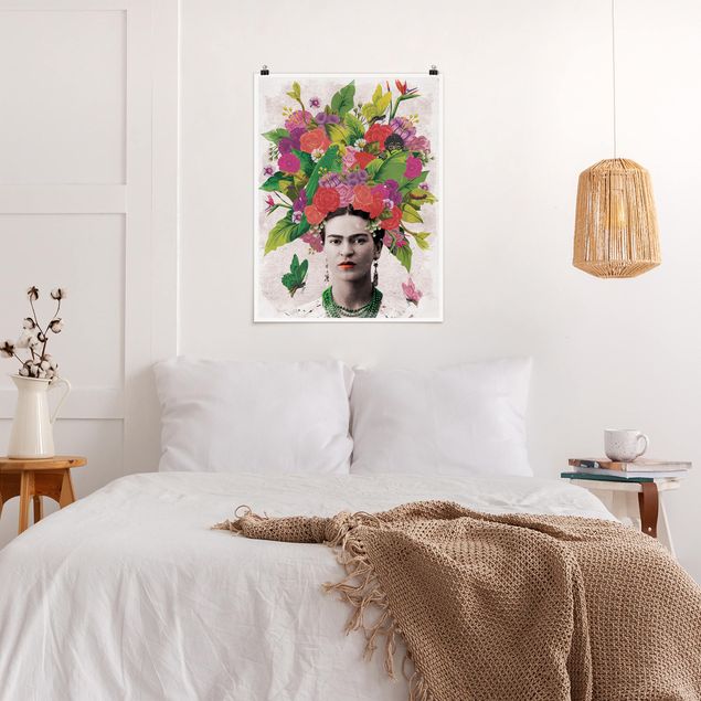 Poster mit Blumen Frida Kahlo - Blumenportrait