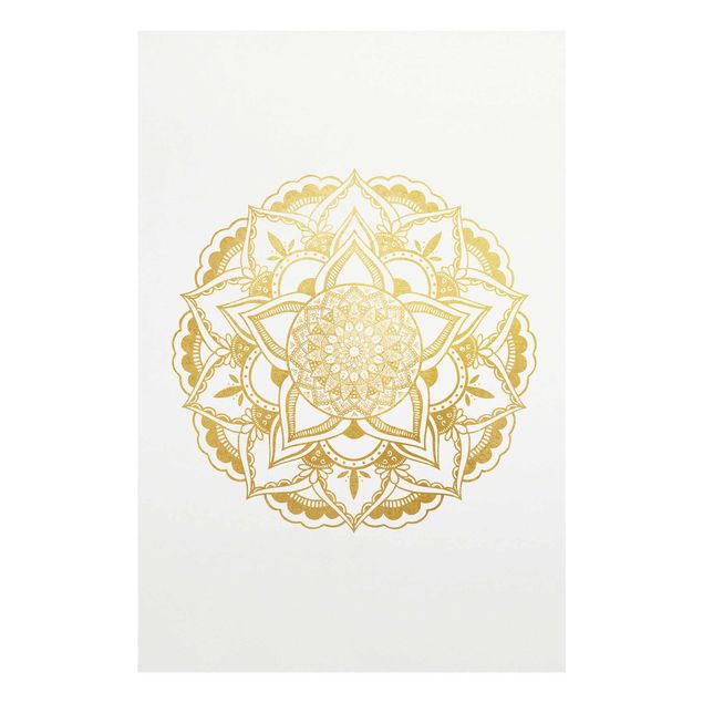 Wandbilder Mandala Illustration Ornament weiß gold