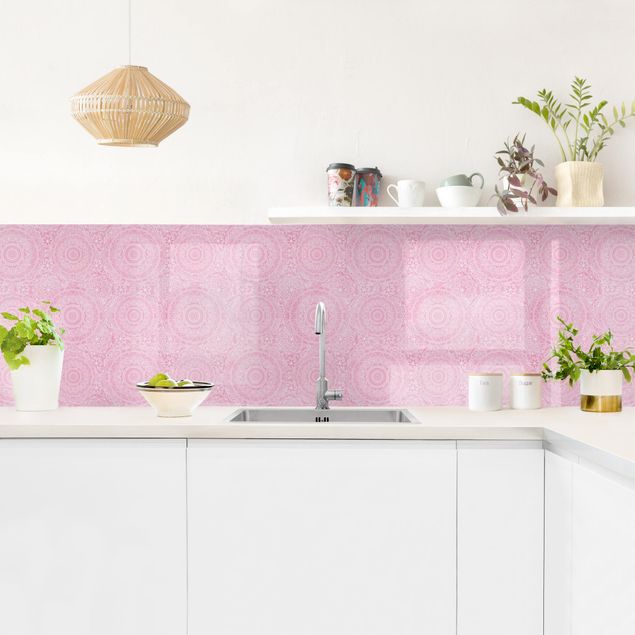 Spritzschutz Küche Glas Muster Mandala Rosa I