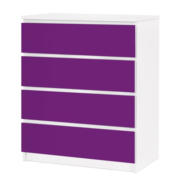 Möbelfolie für IKEA Malm Kommode - selbstklebende Folie Colour Purple