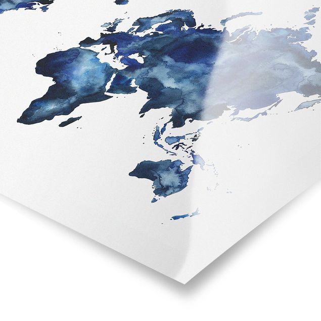schöne Bilder Wasser-Weltkarte hell