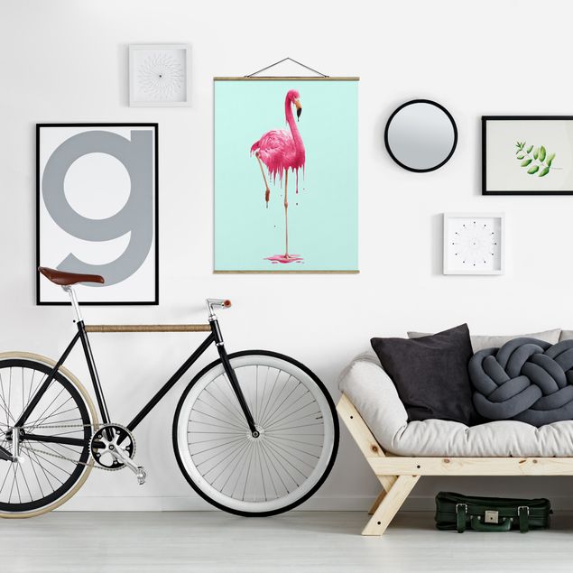 Wandbilder Modern Schmelzender Flamingo