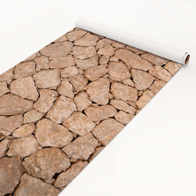 Klebefolie matt Apulia Stone Wall - Alte Steinmauer aus großen Steinen
