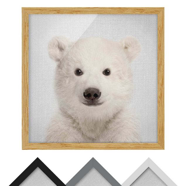 Wandbilder Schwarz-Weiß Baby Eisbär Emil