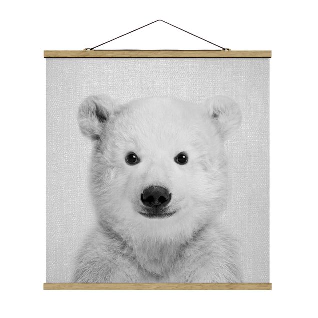 Wandbilder Tiere Baby Eisbär Emil Schwarz Weiß