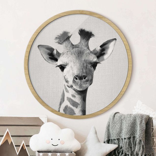 Deko Kinderzimmer Baby Giraffe Gandalf Schwarz Weiß