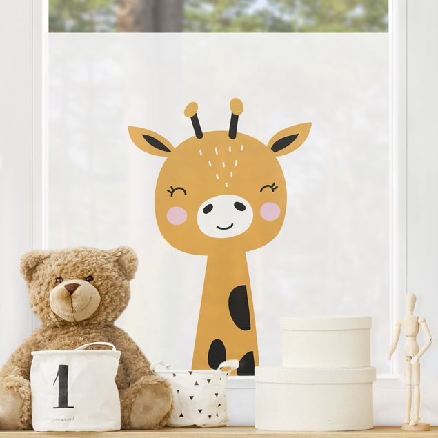 Fensterbilder Tiere Baby Giraffe