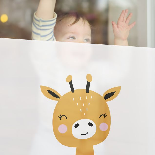 Fensterfolie - Sichtschutz - Baby Giraffe - Fensterbilder