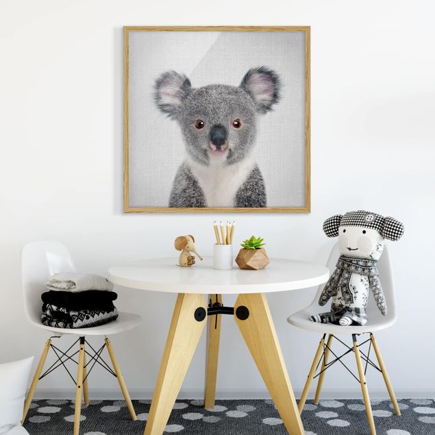 schwarz-weiß Bilder gerahmt Baby Koala Klara