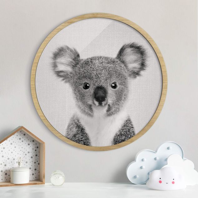 Deko Kinderzimmer Baby Koala Klara Schwarz Weiß
