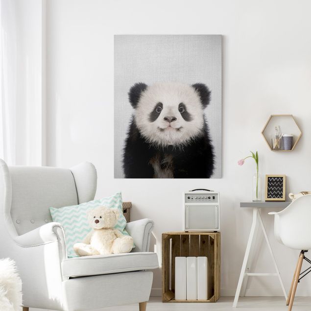 schwarz-weiß Bilder auf Leinwand Baby Panda Prian