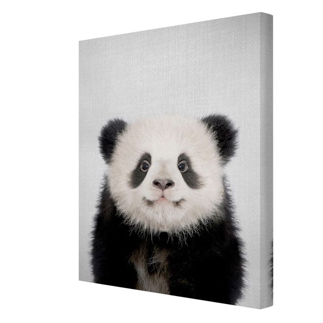 Wandbilder Schwarz-Weiß Baby Panda Prian