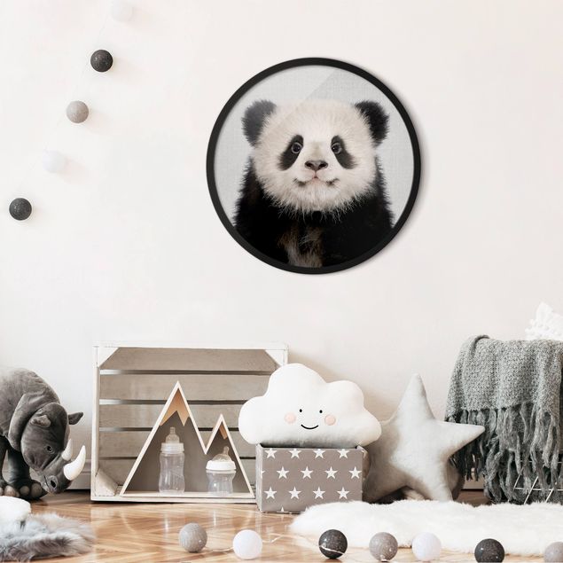 schwarz-weiß Bilder mit Rahmen Baby Panda Prian