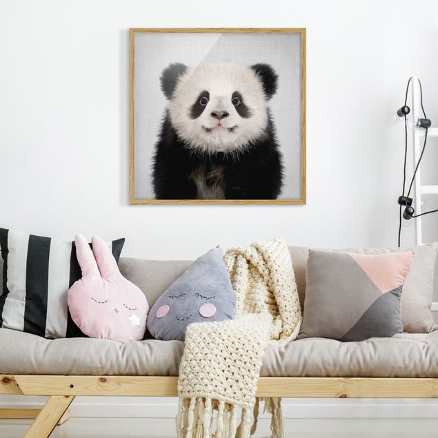 schwarz-weiß Bilder gerahmt Baby Panda Prian