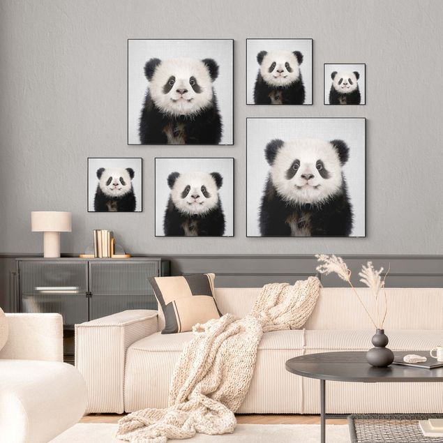 Wandbilder Schwarz-Weiß Baby Panda Prian