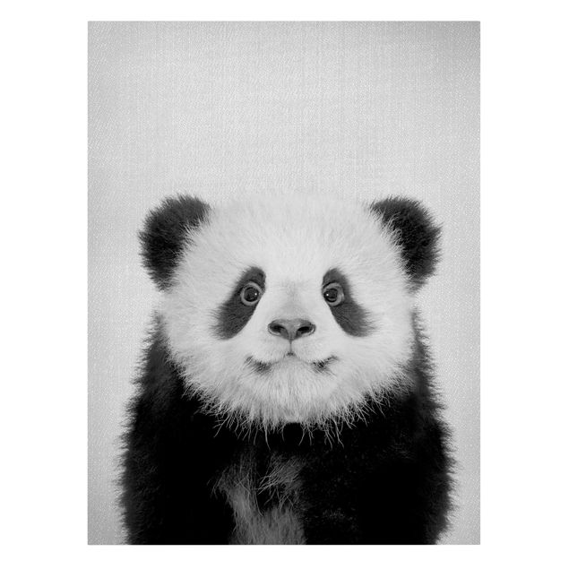 Wandbilder Modern Baby Panda Prian Schwarz Weiß