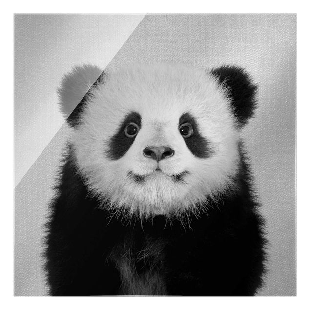 Wandbilder Modern Baby Panda Prian Schwarz Weiß