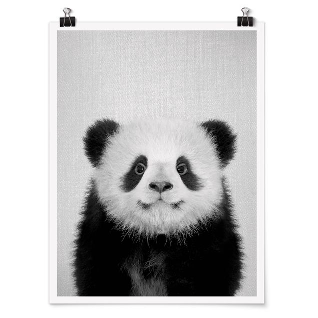 Poster Tiere Baby Panda Prian Schwarz Weiß