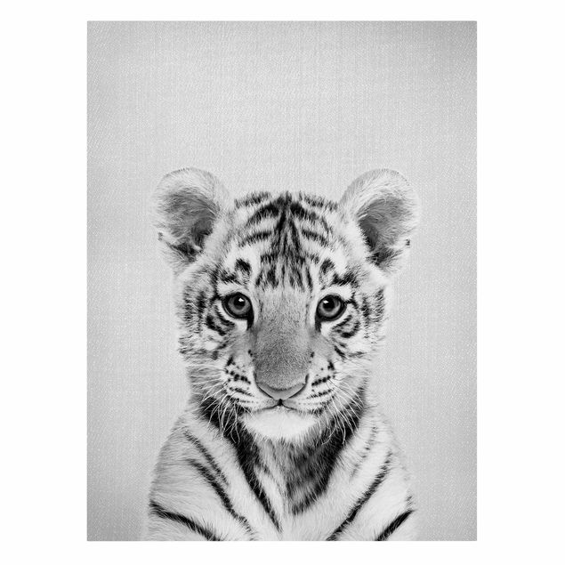 Leinwand schwarz-weiß Baby Tiger Thor Schwarz Weiß