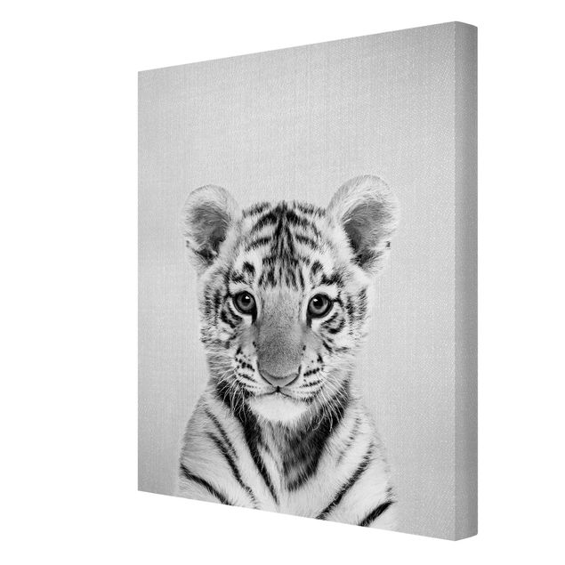 Leinwandbilder Tiere Baby Tiger Thor Schwarz Weiß