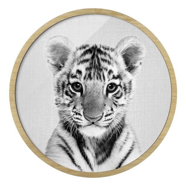 Gerahmte Bilder Tiere Baby Tiger Thor Schwarz Weiß