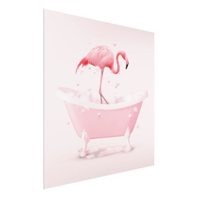 Wandbilder Rosa Badewannen Flamingo