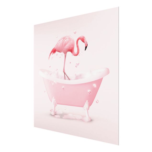 Wandbilder Badewannen Flamingo