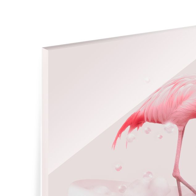 Bilder auf Glas Badewannen Flamingo