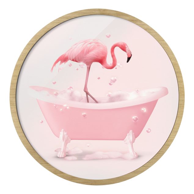 Gerahmte Kunstdrucke Badewannen Flamingo