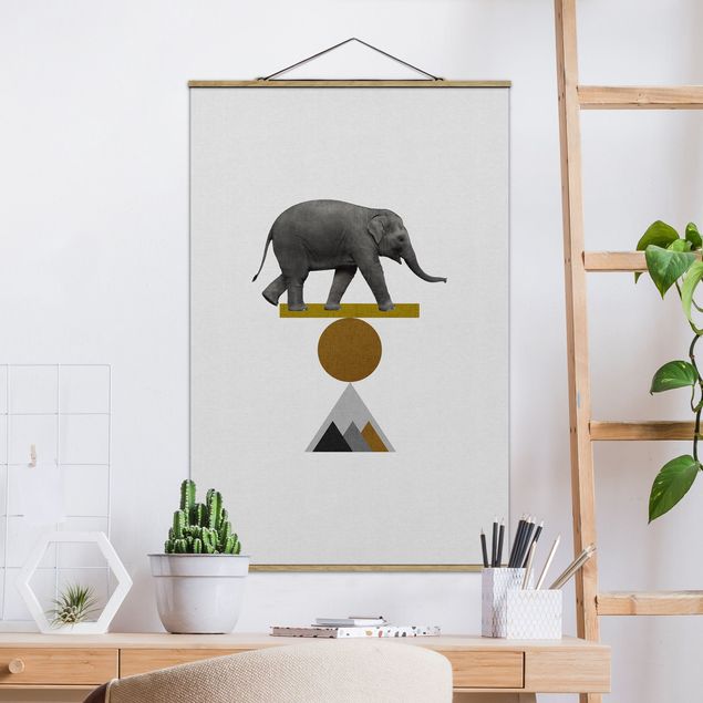 Wanddeko Küche Balancekunst Elefant