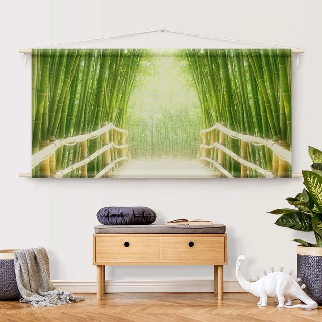 Moderne Wandteppiche Bamboo Way
