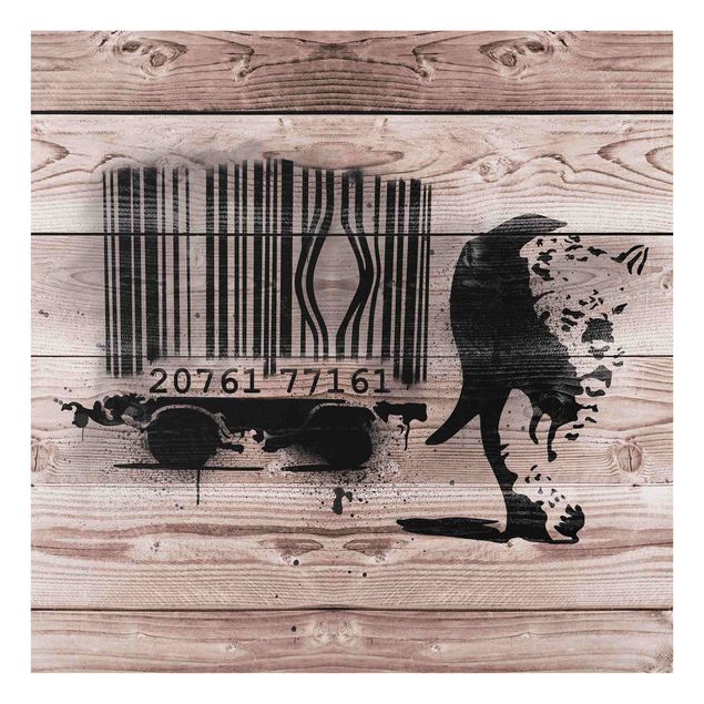 Bilder auf Glas Barcode Leopard - Brandalised ft. Graffiti by Banksy