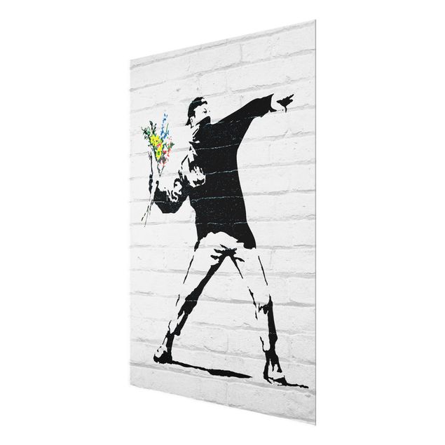 Glasbilder Blumenwerfer - Brandalised ft. Graffiti by Banksy