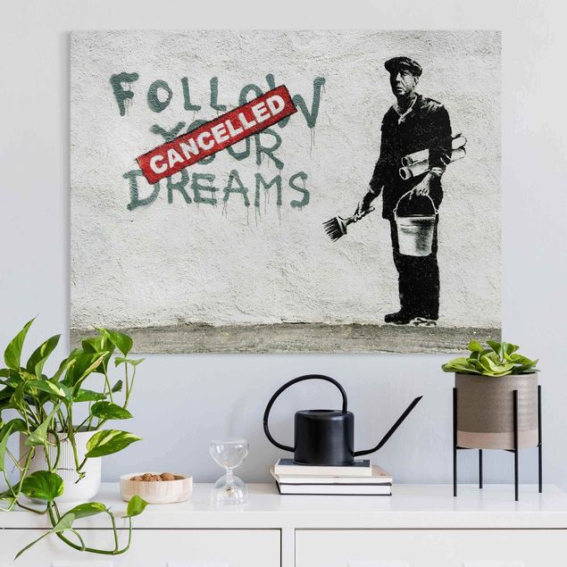 Leinwandbilder schwarz-weiß Follow Your Dreams - Brandalised ft. Graffiti by Banksy