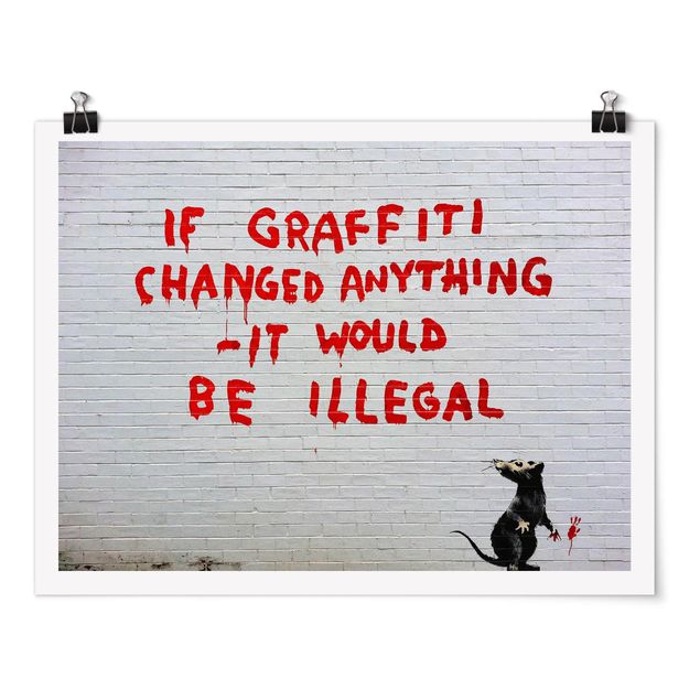 Wandbilder Schwarz-Weiß If Graffiti Changed Anything - Brandalised ft. Graffiti by Banksy