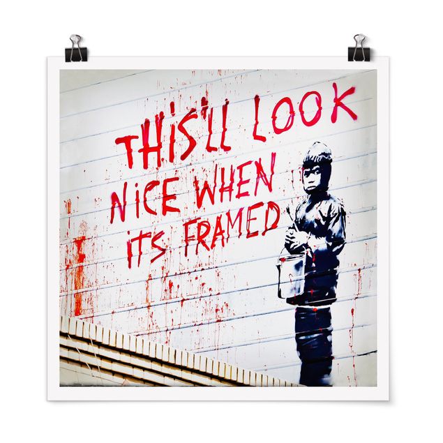 Wandbilder Schwarz-Weiß Nice When Its Framed - Brandalised ft. Graffiti by Banksy