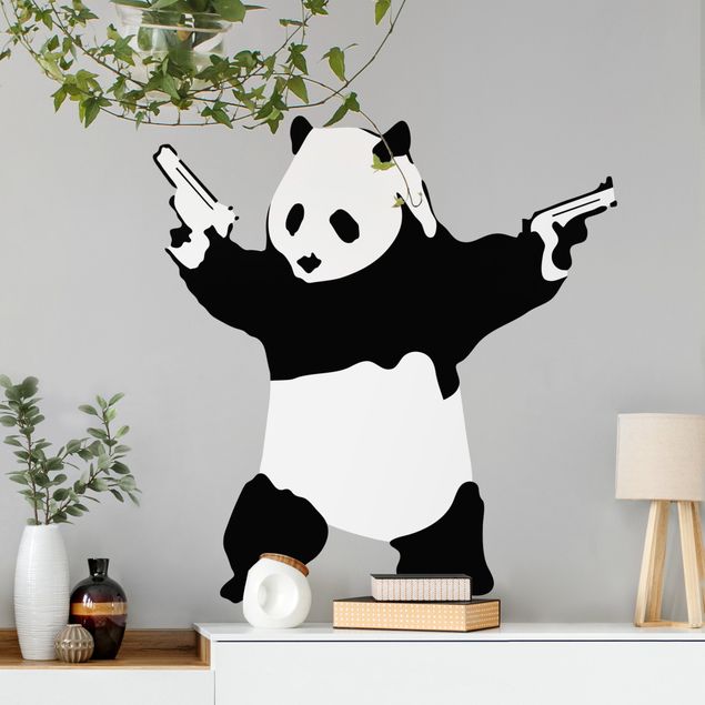 Wandtattoo Panda Panda mit Pistolen - Brandalised ft. Graffiti by Banksy