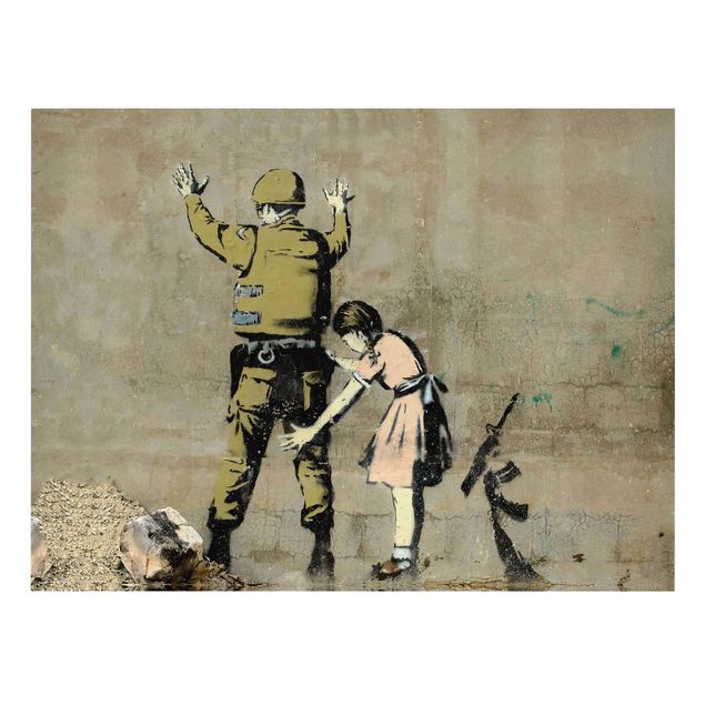 Leinwandbilder kaufen Soldat und Mädchen - Brandalised ft. Graffiti by Banksy