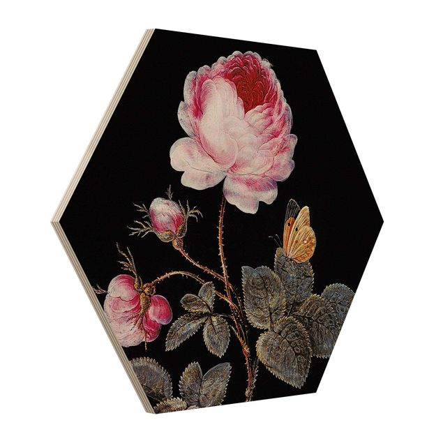 Holzbild Blumen Barbara Regina Dietzsch - Die hundertblättrige Rose