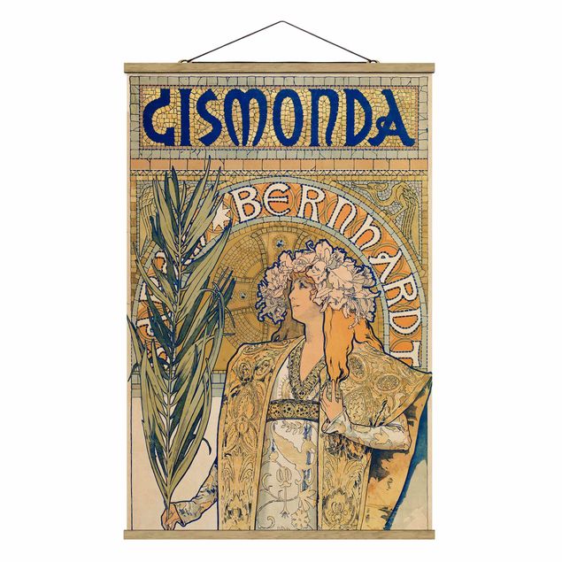 Wandbilder Kunstdrucke Alfons Mucha - Plakat für Theaterstück Gismonda