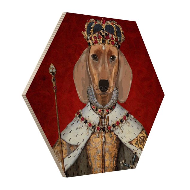 Bilder auf Holz Tierportrait - Dackelkönigin
