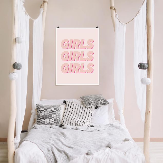 Poster mit Sprüchen GIRLS GIRLS GIRLS