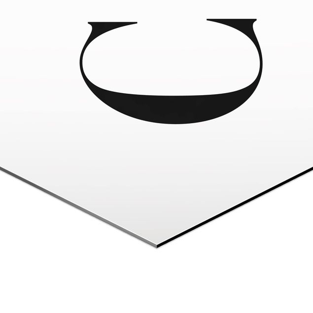 Hexagon Bild Alu-Dibond - Buchstabe Serif Weiß C