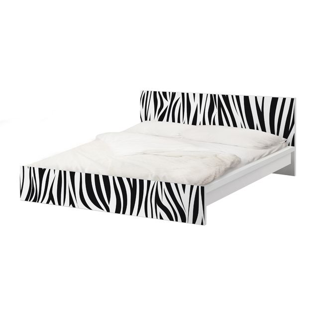 Möbelfolie für IKEA Malm Bett niedrig 180x200cm - Klebefolie Zebra Pattern