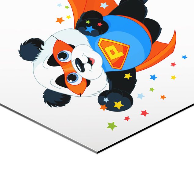Hexagon Bild Alu-Dibond - Super Panda